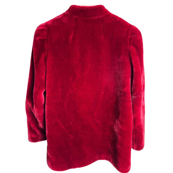 Vintage Sasson Borgazia Plush Faux Fur Coat Burgundy *Dimensions in Picture* - Picture 2 of 6